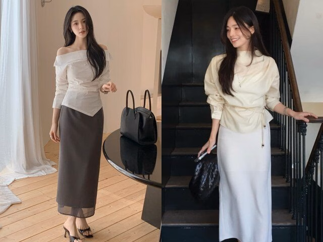 Sự kết hợp giữa chất liệu voan mềm mại và phom váy suông tạo nên vẻ ngoài nhẹ nhàng, chuyên nghiệp và vô cùng thoáng mát.